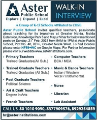 Aster Public School Noida Teacher Vacancy