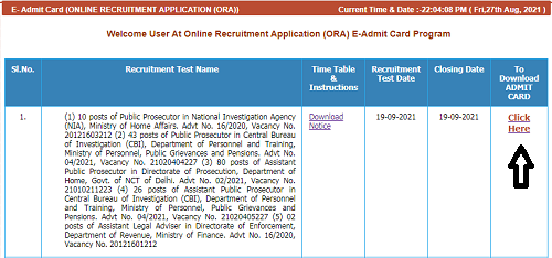 CBI APP Admit Card 2021 Download