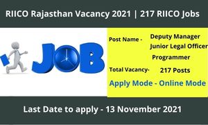 RIICO Rajasthan Vacancy 2021 217 RIICO Jobs